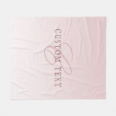 Elegante belettering en monogram | Roos Ombre Fleece Deken (Voorkant (Horizontaal))