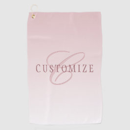 Elegante belettering en monogram | Roos Ombre Golfhanddoek