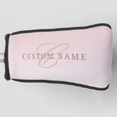 Elegante belettering en monogram | Roos Ombre Golfheadcover (Voorkant)