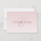 Elegante belettering en monogram | Roos Ombre Notitiekaartje (Voorkant)