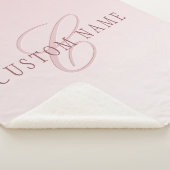 Elegante belettering en monogram | Roos Ombre Sherpa Deken (3/4)
