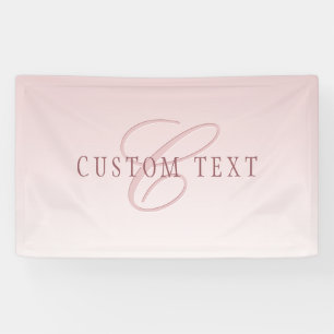 Elegante belettering en monogram   Roos Ombre Spandoek