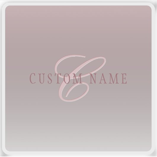 Elegante belettering en monogram | Roos Ombre Sticker (Voorkant)