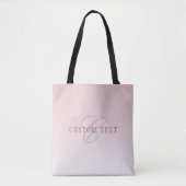 Elegante belettering en monogram | Roos Ombre Tote Bag (Voorkant)