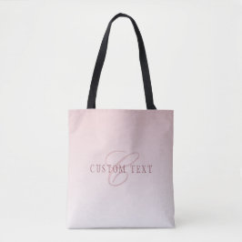 Elegante belettering en monogram | Roos Ombre Tote Bag
