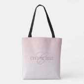 Elegante belettering en monogram | Roos Ombre Tote Bag (Achterkant)