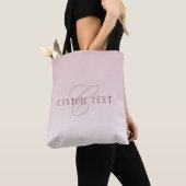 Elegante belettering en monogram | Roos Ombre Tote Bag (Dichtbij)