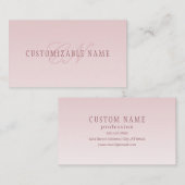 Elegante belettering en monogram | Roos Ombre Visitekaartje (Voorkant / Achterkant)