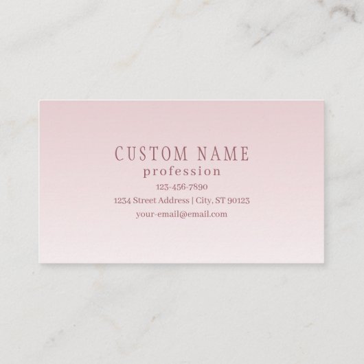 Elegante belettering en monogram | Roos Ombre Visitekaartje (Achterkant)