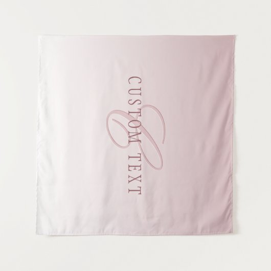 Elegante belettering en monogram | Roos Ombre Wandkleed (Voorkant (horizontaal))