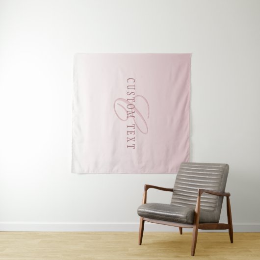 Elegante belettering en monogram | Roos Ombre Wandkleed (In Situ (horizontaal))