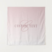 Elegante belettering en monogram | Roos Ombre Wandkleed (Voorkant)