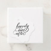 Elegante belettering gelukkig ooit na bruiloft bedankjes labels (In situ)