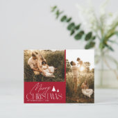 Elegante belettering moderne foto kerst briefkaart (Staand voorkant)