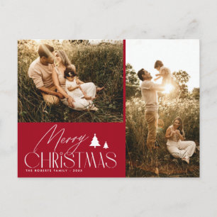Elegante belettering moderne foto kerst briefkaart