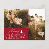 Elegante belettering moderne foto kerst briefkaart (Voorkant)