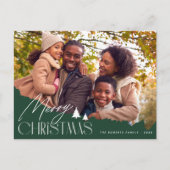 Elegante belettering moderne foto kerstvakantie briefkaart (Voorkant)