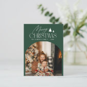 Elegante belettering moderne foto vrolijke kerst briefkaart (Staand voorkant)