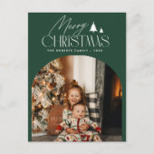 Elegante belettering moderne foto vrolijke kerst briefkaart (Voorkant)