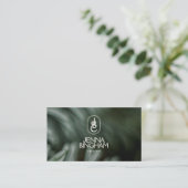 Elegante belettering monogram Logo donkergroene fo Visitekaartje (Staand voorkant)