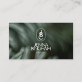 Elegante belettering monogram Logo donkergroene fo Visitekaartje (Voorkant)