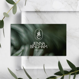 Elegante belettering monogram Logo donkergroene fo Visitekaartje