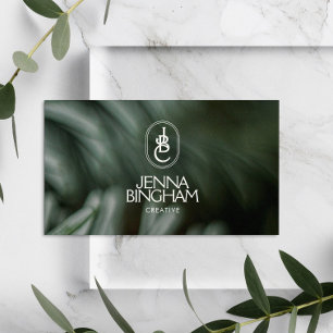 Elegante belettering monogram Logo donkergroene fo Visitekaartje