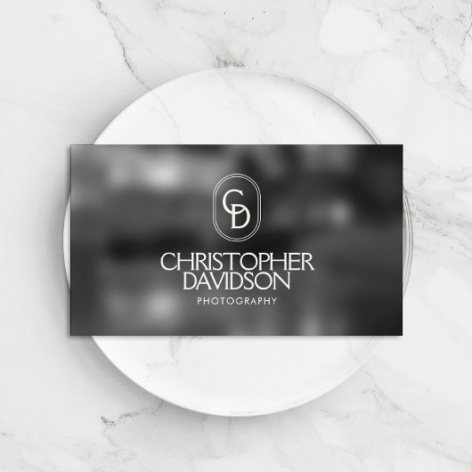 Elegante belettering monogram Logo foto achtergron Visitekaartje