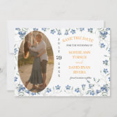 Elegante Bellflower Trouwfoto Save The Date (Voorkant)