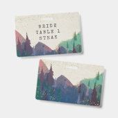 Elegante Berg Bruiloft Entree Keuze Badge (Voor- en achterkant)