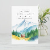 Elegante berg save the date (Staand voorkant)