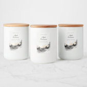 Elegante bergen van waterverf kaars voedselcontainer etiket (Flessen)