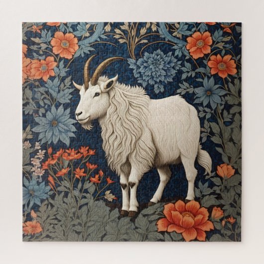 Elegante berggeit William Morris geïnspireerd Legpuzzel (Verticaal)