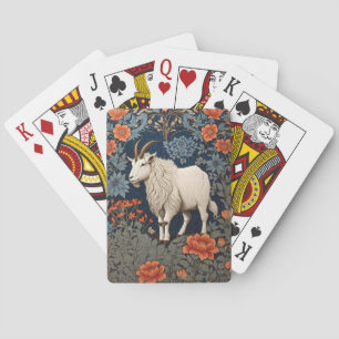 Elegante berggeit William Morris geïnspireerd Pokerkaarten