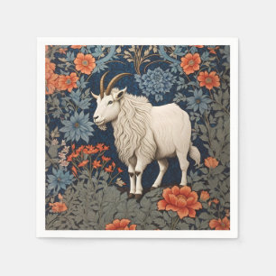 Elegante berggeit William Morris geïnspireerd Servet