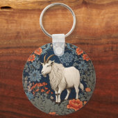 Elegante berggeit William Morris geïnspireerd Sleutelhanger (Voorkant)