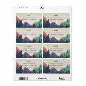 Elegante berghuwelijk gastnaamlabels etiket (Full Sheet)