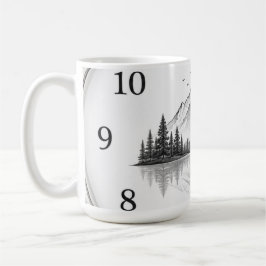Elegante bergnatuur horloge koffiemok