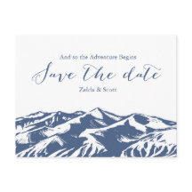 Elegante bergtrouwkaart voor 'Save the Date'