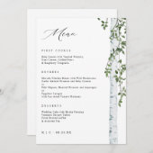 Elegante berk boom Aspen groen bruiloft menu (Voorkant / Achterkant)