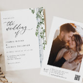 Elegante berkenboom Boho foto bruiloft Kaart