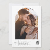 Elegante berkenboom Boho foto bruiloft Kaart (Achterkant)