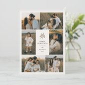 Elegante Berry Botanical Christmas 6 Fotocollage Feestdagenkaart (Staand voorkant)