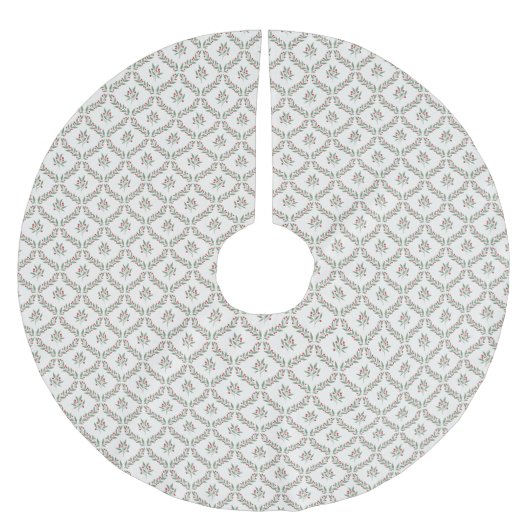 Elegante Berry Botanische Diamant Patroon Kerstmis Kerstboom Rok (Voorkant)