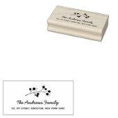 Elegante Berry Branch Familienaam Leaf Rubberstempel (Gestempeld)