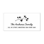 Elegante Berry Branch Familienaam Leaf Zelfinktende Stempel (Design)
