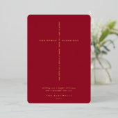 Elegante Berry Red Scripture Cross Folie Feestdagenkaart (Staand Voorkant)