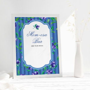 Elegante Berry Sweet Blueberries Momosa Bar Poster