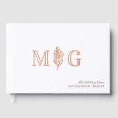 Elegante Berry Twig 2 Initiaal Monogram bruiloft Gastenboek (Voorkant)