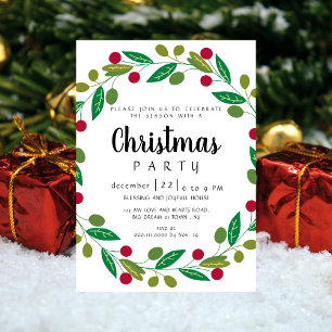 Elegante Bes- en Bladgroenheid Vakantieviering Kaart